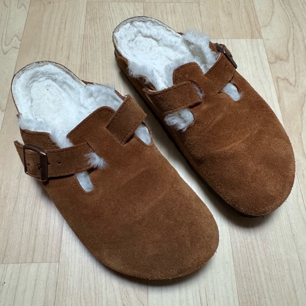 Birkenstock Boston Shearling Mink Size 38